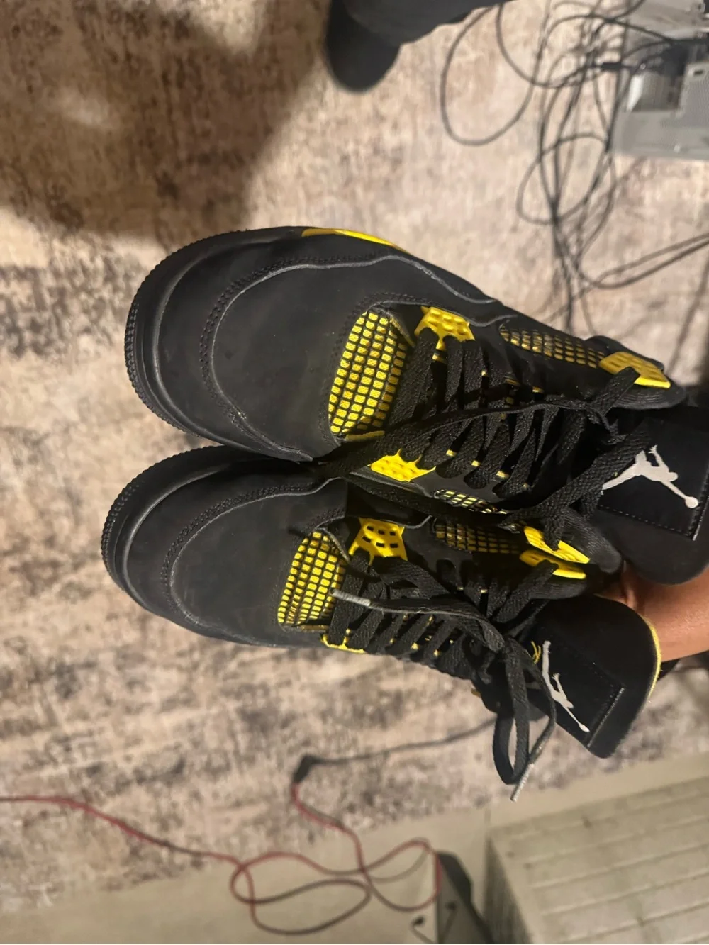 Air Jordan 4 Retro Black/Yellow Men’s Basketball Shoes